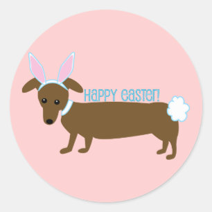Adesivo Páscoa Dachshund Bunny Stickers
