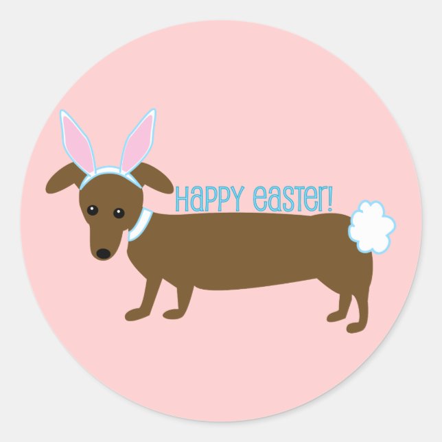 Adesivo Páscoa Dachshund Bunny Stickers (Frente)