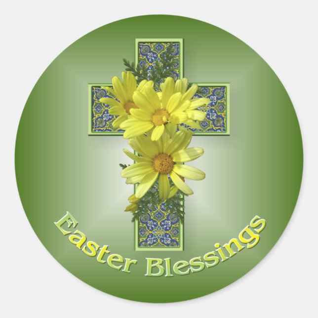 Adesivo Páscoa Daisies Cross Blessings Stickers (Frente)