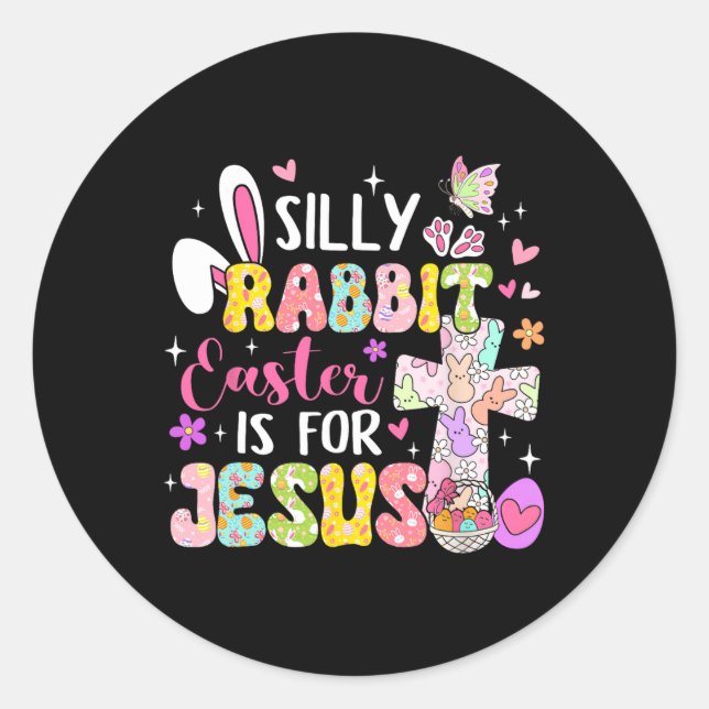 Adesivo Páscoa De Coelho bobo É Para Jesus Cristo Religios (Frente)