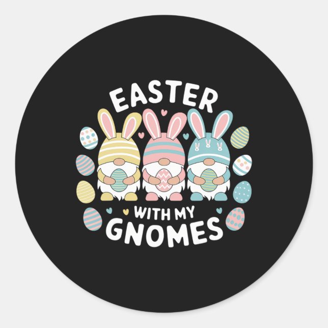Adesivo Páscoa Divertida Com Meus Gnomos Feliz Páscoa Gnom (Frente)