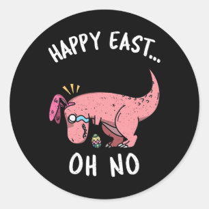 Adesivo Páscoa Divertida Feliz Páscoa... Oh Não Trex Dinos