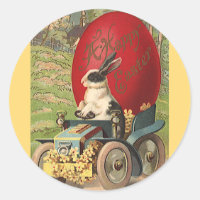Páscoa Engraçada Vintage, Coelho Ovo Automóvel