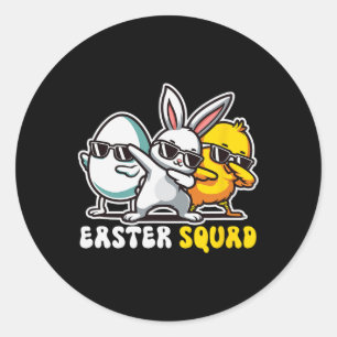 Adesivo Páscoa Esquadrão Dabbing Bunny Pintinho Ovo Matriz