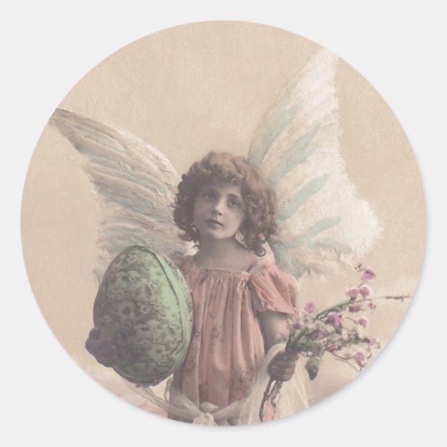 Adesivo Páscoa Fixo Vintage - Artesanato de doação de anjo (Frente)
