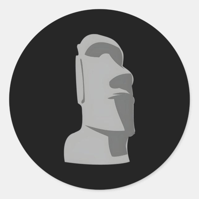 Adesivo Páscoa Ilha de Moai, Havaiana, Cinza Luau (Frente)