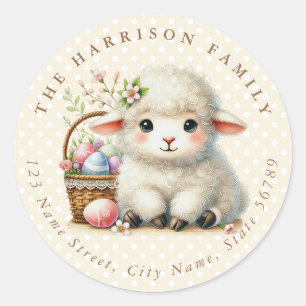 Adesivo Páscoa Lamb Personalizado Palhetas Redondas