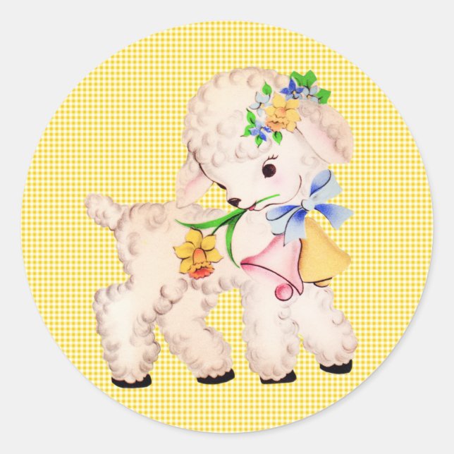 ADESIVO PÁSCOA LAMB VINTAGE (Frente)