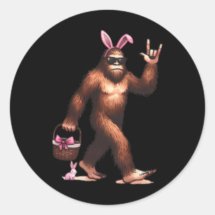 Adesivo Páscoa Pé Grande Sasquatch Coelho Ovos Retro Homen