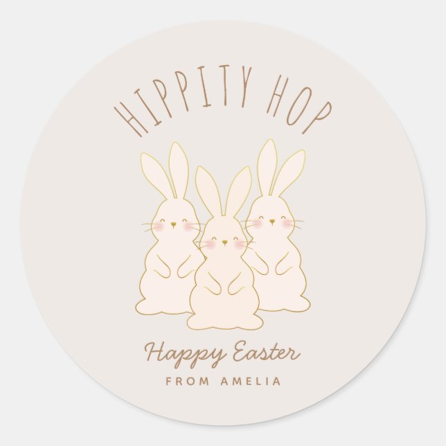Adesivo Páscoa Personalizada de Bunnies Delicados (Frente)