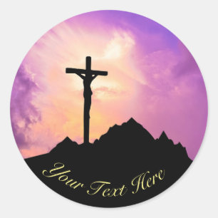 Adesivo Páscoa Personalizar Jesus na Cruz