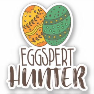 Adesivo Páscoa Pun Eggspert Hunter Dizendo Humor Engraça