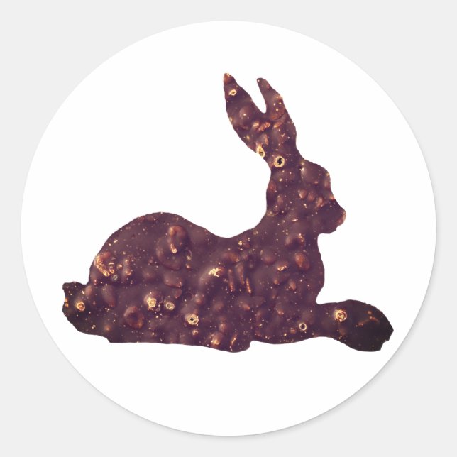 Adesivo Páscoa redonda, Chocolate castanho (Frente)