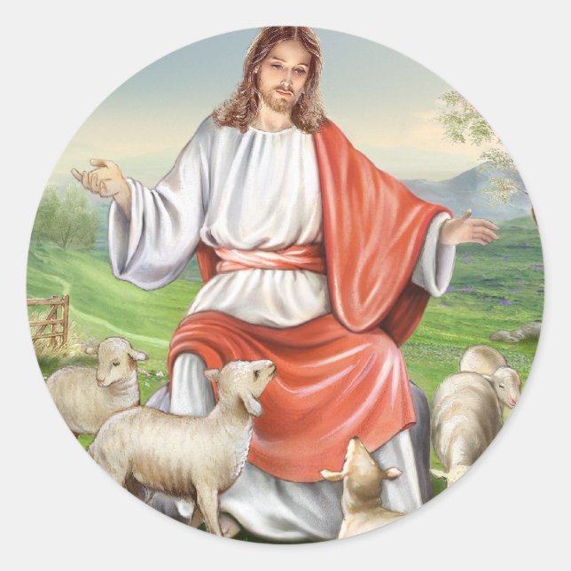 Adesivo Páscoa religiosa, Jesus, pastor (Frente)