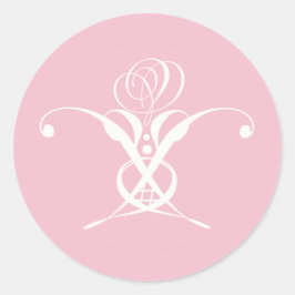 Adesivo Páscoa rosa do folheto branco