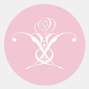 Adesivo Páscoa rosa do folheto branco