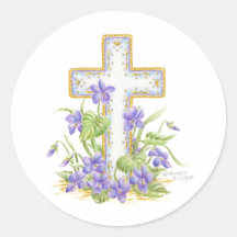 Páscoa Violet Cross Stickers
