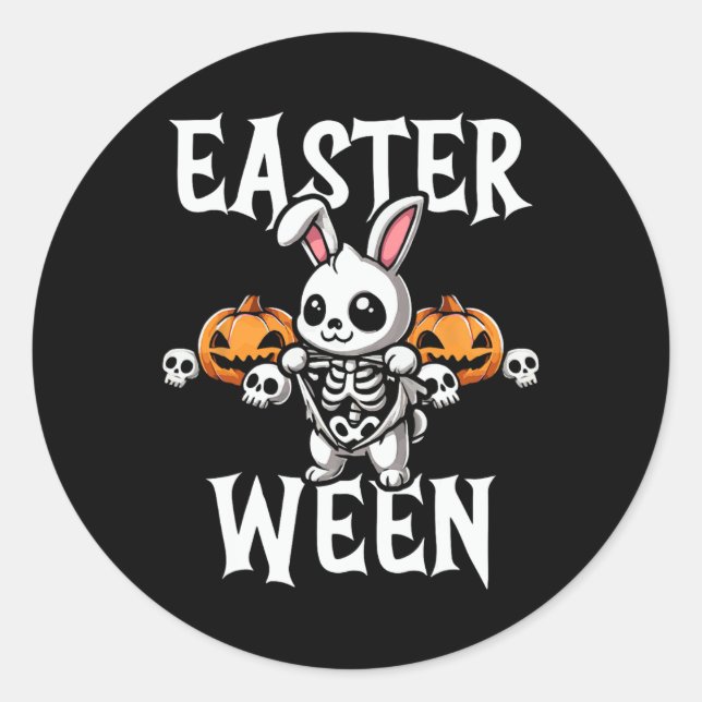 Adesivo Páscoa Weeleton Bunny Halloween Theme (Frente)