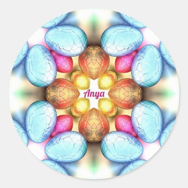 Adesivo PÁSCOA ~WOW! Páscoa De Ovos bonito Dando ~ (Frente)