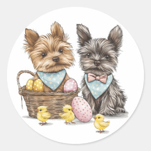 Adesivo Páscoa Yorkshire Terrier Dogs