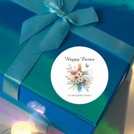 Adesivo Páscoas Religiosas de Pastel Cruzado Floral