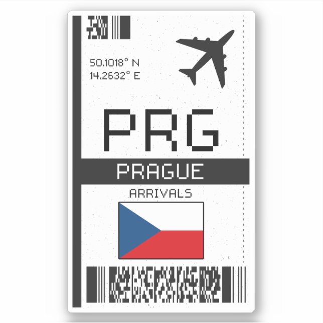Adesivo Pass. de embarque PRG Praga - República Checa - Vi (Frente)