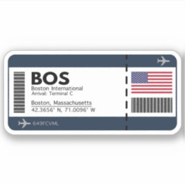 Adesivo Pass Sticker - Aeroporto BOS Boston
