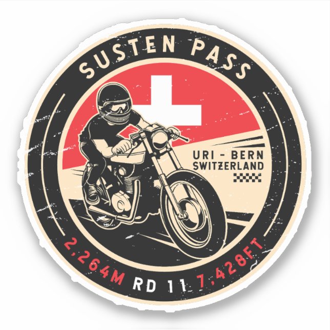 Adesivo Pass Sustentado | SUIÇA | Motociclos (Frente)