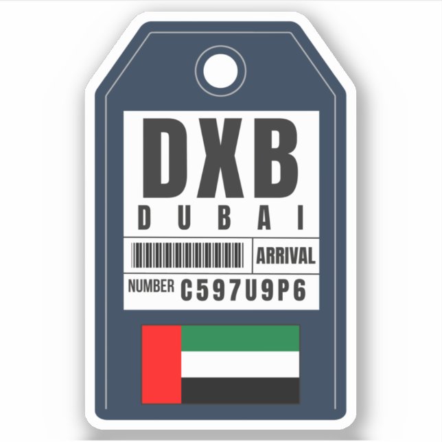 Adesivo Passagem a Bordo de Dubai - Emirados Árabes Unidos (Frente)