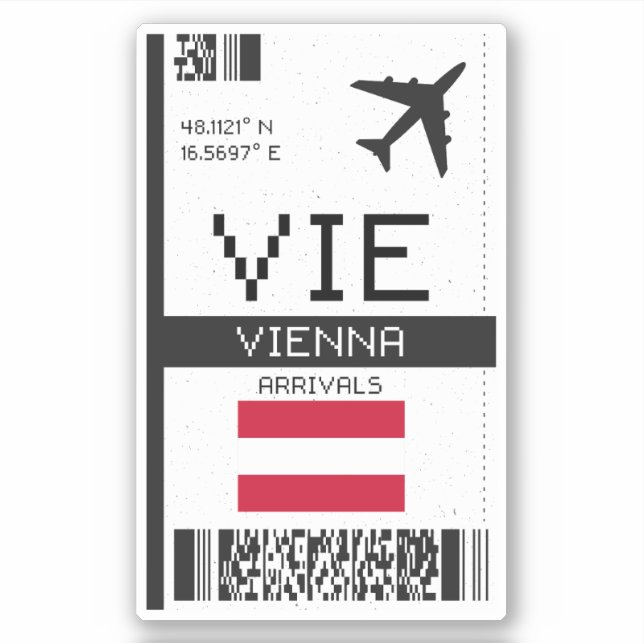 Adesivo Passagem a Bordo de Viena - Áustria Viagem (Frente)