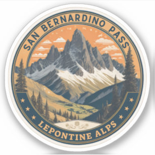 Adesivo passagem da montanha de San Bernardino nos Alpes s