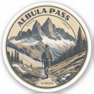 Adesivo passagem de Albula nos alpes suíços montanhas cami