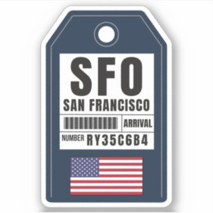 Adesivo Passagem de embarque de São Francisco - SFO da Cal