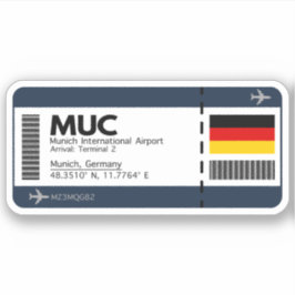 Adesivo Passagem de embarque do aeroporto MUC de Munique -