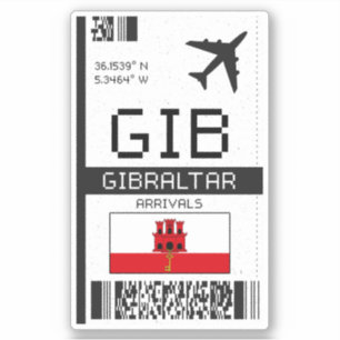 Adesivo Passagem de embarque em Gibraltar - Viagem do aero