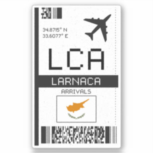 Adesivo Passagem de embarque LCA Larnaca - Viagem do aerop
