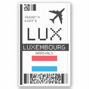 Adesivo Passagem de embarque LUX Luxembourg - Viagem do ae