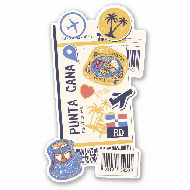 ADESIVO PASSAGEM DE EMBARQUE PUNTA CANA REPÚBLICA DOMINICA (Frente)