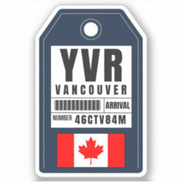 Adesivo Passagem de Embarque Vancouver - Canadá YVR