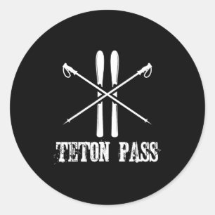 Adesivo passagem Teton wyoming esquiador esquiando nórdico