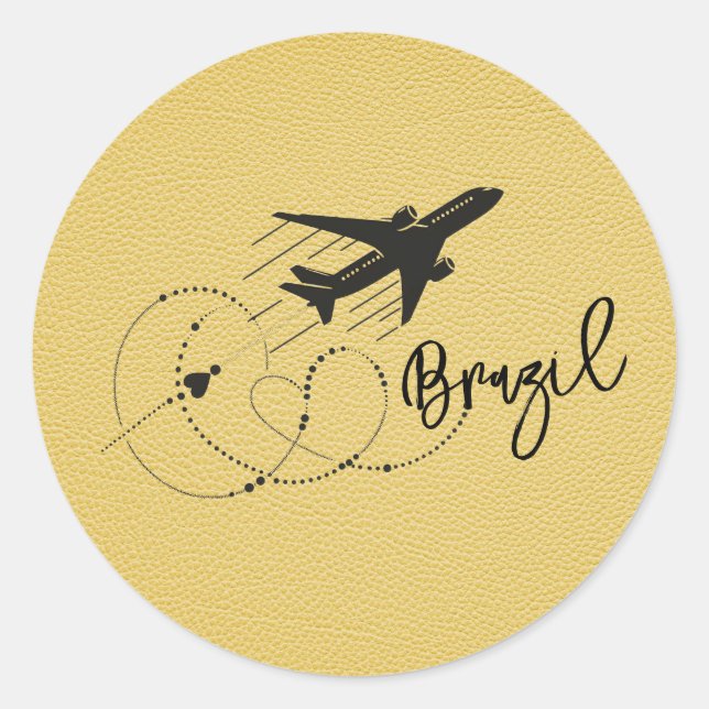 Adesivo Passaporte Brasil Amarelo (Frente)