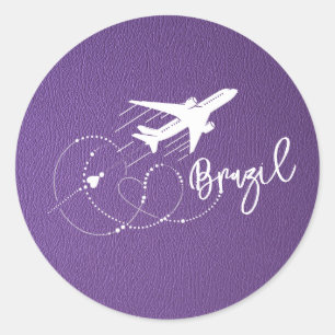 Adesivo Passaporte Brasil Roxo