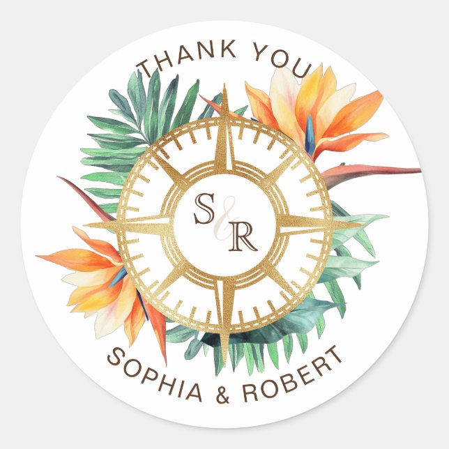 Adesivo Passaporte de Destino de Casamento Obrigado (Frente)