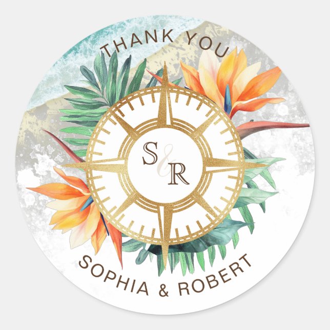 Adesivo Passaporte de Destino de Casamento Obrigado (Frente)