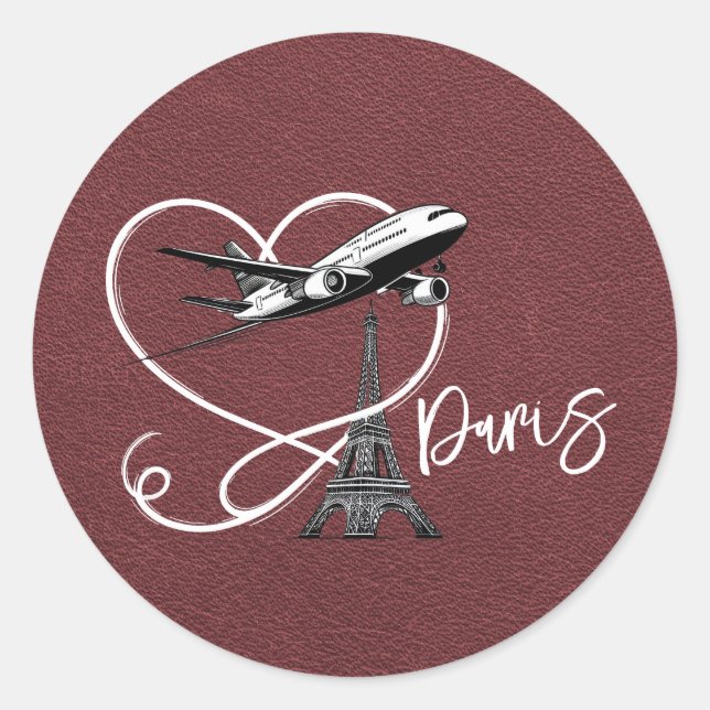 Adesivo Passaporte Paris Burgundy (Frente)