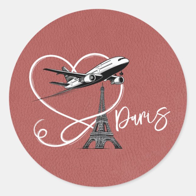 Adesivo Passaporte Paris Light Burgundy (Frente)
