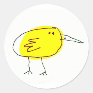 Adesivo Passarinho Amarelo Divertido Doodle