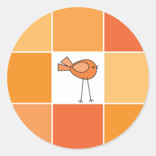 Adesivo pássaro alaranjado pequeno