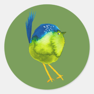 Adesivo Pássaro aquoso verde-acastanhado