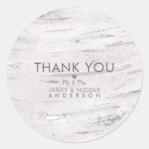 Adesivo Pássaro Branco Madeira Rústica Favor do Casamento